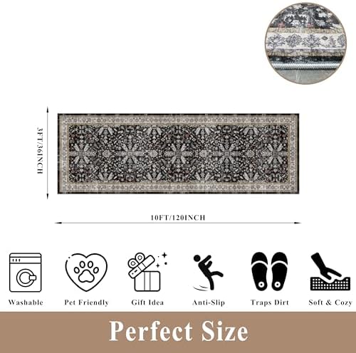 3x10 ft Long Kitchen Runner Rug – Non-Slip Washable Hallway Carpet Runner - Image 2