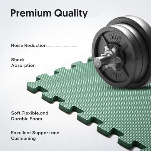 24 Pack 96 sqft Home Gym Mat, Puzzle Exercise Mat, EVA Interlocking Foam Floor - Image 3