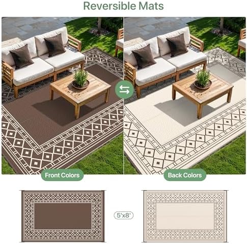 GENIMO Outdoor Rug, Waterproof Plastic Rugs - Image 4
