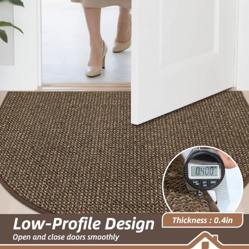 BEQHAUSE Dirt Trapper Door Mat 24" x 36" Half Circle Non Slip Rugs - Image 5