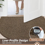 BEQHAUSE Dirt Trapper Door Mat 26" x 40" Half Circle Non Slip Rugs - Image 5