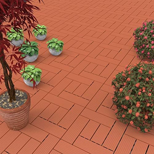 Pure Garden 50-LG1190 Patio and Deck Tiles – Interlocking Criss-Cross Pattern - Image 3