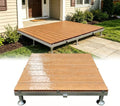 Raised Deck Platform Adjustable Outdoor Modular Decking Tiles(Teak100x100cm by DUYULIANG