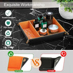 SITHON Valet Tray Desktop Storage Organizer, Removable 2 Compartments Catchall - Image 4