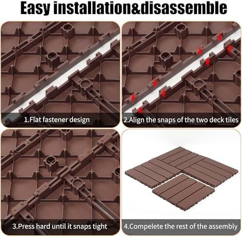 Interlocking Plastic Deck Tiles, Waterproof All‑Weather Patio Flooring - Image 4