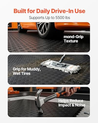 VEVOR Garage Floor Tiles 12 x 12 x 0.53 inch, Interlocking Design Ease of - Image 4