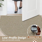 BEQHAUSE Dirt Trapper Door Mat 24" x 36" Half Circle Non Slip, Light Beige - Image 5