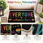 Everyone is Welcome Here Equality Front Door Mat, Pride Rainbow - Image 3