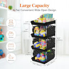 Lifewit 4 Tier Plastic Stackable Storage Baskets - Image 3