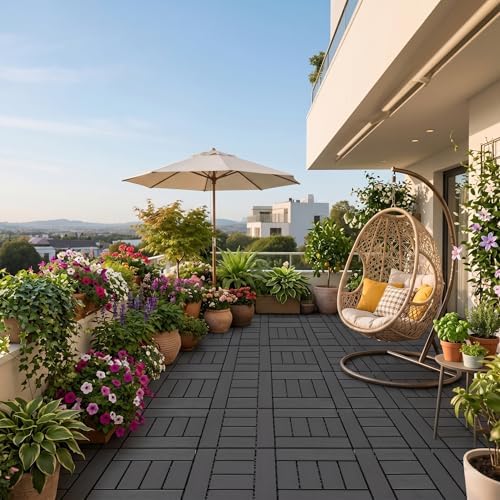 Interlocking Deck Tiles, 44 Pack, Running Bond Pattern Decking Tiles - Image 2