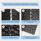 Domi Plastic Interlocking Deck Tiles, 36 Pieces One Pack, Dark Gray - Image 5