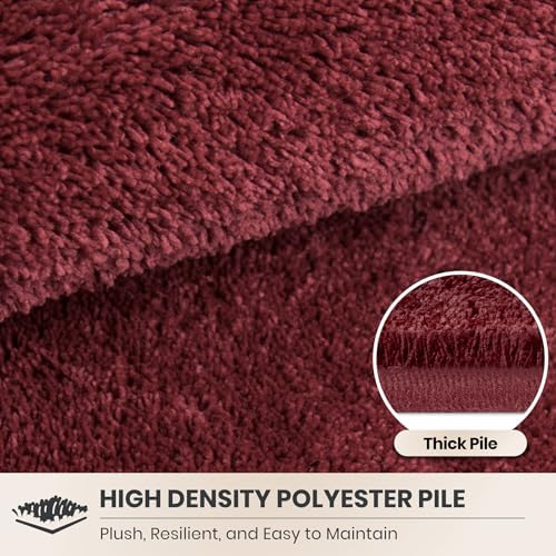 PURRUGS Hallway Runner Rug, Burgundy Red - Image 4