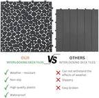 12" x 12" Gray Interlocking Deck Tiles, Anti-Slip Pebble Stone Pattern - Image 5