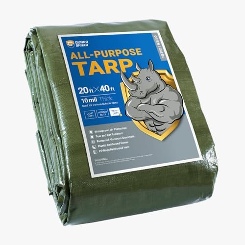 GUARD SHIELD Heavy Duty Tarp 20x40 Feet Green Multi Purpose Thick Waterproof by GUARDSHIELD