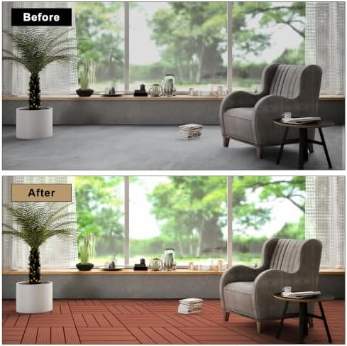Composite Interlocking Deck Tiles Outdoor, 9 Pack - Image 5