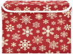 Bolaz Red Background with Gold Snowflakes Pattern Storage Bins with Lids and - Image 2