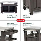 Keter Outdoor Rolling Table Cart - Image 3