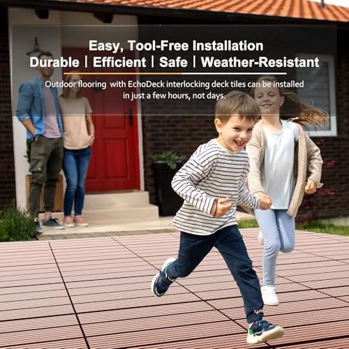 EchoDeck Interlocking Deck Tiles, 27 Pack Deck Tiles Interlocking Outdoor All - Image 2