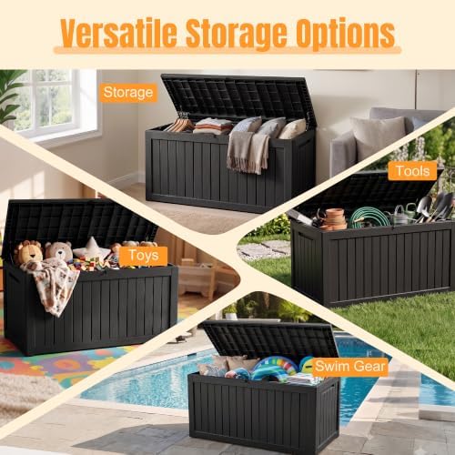 Outdoor Storage Box, 370 Gallon Waterproof Resin Deck Box - Image 5