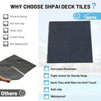 Interlocking Deck Tiles Outdoor Waterproof, Composite Patio Flooring - Image 3