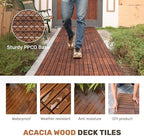 Acacia Wood Interlocking Deck Tiles 30 Pcs, Waterproof and Easy Installation - Image 4