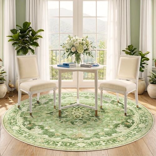RELEANY Washable Area Rug, Round 5ft - Image 3
