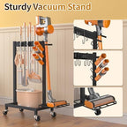 Broom Holder with Cleaning Supplies Organizer - Image 5
