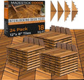 Majestick Goods 24-Pack Herringbone Acacia Wood Interlocking Deck Tiles by MajestickGoods