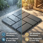 44 Pack 12x12 Inch Interlocking Deck Tiles, Waterproof Anti-Slip Plastic - Image 5