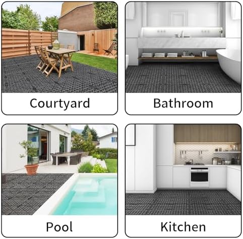 FAHKNS 50 Pack Interlocking Drainage Tiles, PVC Floor - Image 7