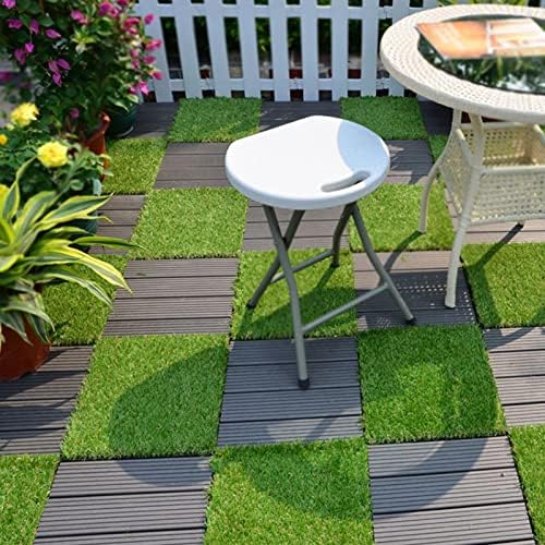 VXHCS Artificial Grass Tiles Outdoor Interlocking Turf Grass 8 Pack Balcony - Image 6
