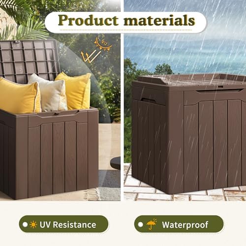 Devoko 31 Gallon Waterproof Outdoor Storage Box Resin Deck Box Lockable and UV - Image 4