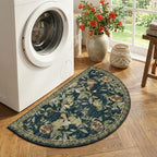 jinchan 2x3 Half Circle Floral Vintage Washable Entryway Rug - Image 4