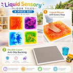 edusense Liquid Sensory Floor Tiles Non-Slip Autism Home&Classroom Play 3+ - Image 3