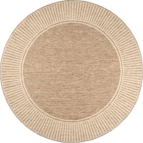 nuLOOM Asha Light Brown Bordered Indoor/Outdoor Area Rug - Image 3