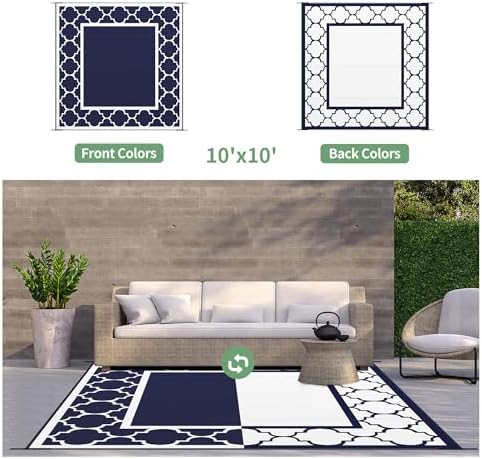 GENIMO Outdoor Rug, Waterproof Plastic Rugs - Image 5