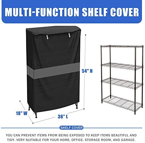 Wire Shelf Cover 36x18x54 600D Waterproof Dustproof Storage Rack Cover - Image 3