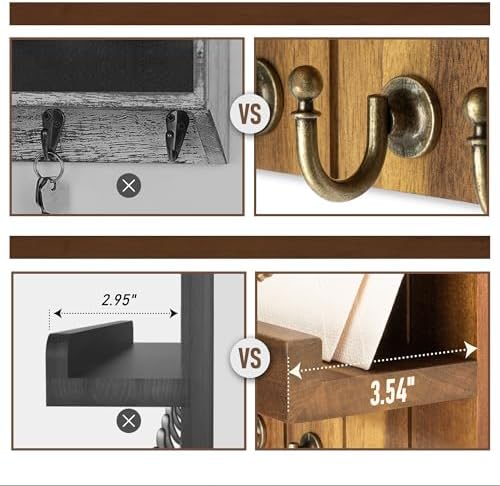 Rebee Vision Acacia Wood Key Holder Wall Mount - Image 5