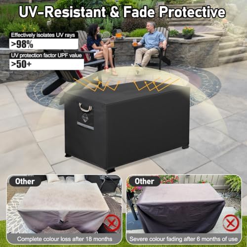 QH.HOME Fire Pit Cover Rectangular 64", 600D Heavy Duty 100% Waterproof - Image 6