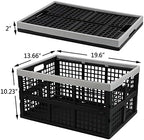 Kekow 3-Pack Black Plastic Collapsible Storage Basket, 42 L Folding Crates - Image 2