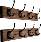 VERTORGAN 2 Pack Wall Mounted Wooden Hat Rack, 4 Hooks Entryway by VERTORGAN