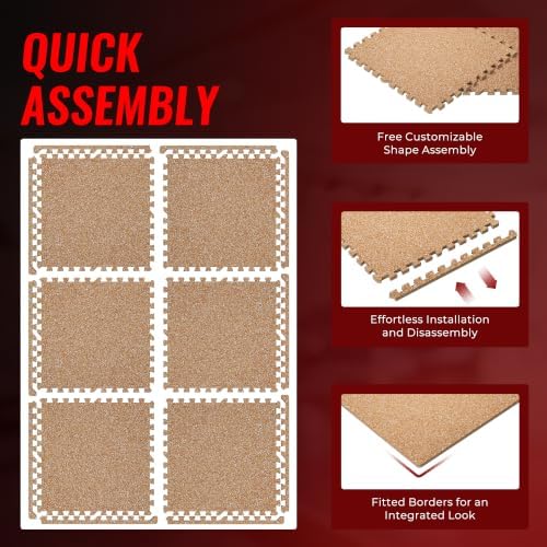 SUPERJARE 0.79'' Extra-Thick 6 Pcs 24 Sq Ft Exercise Equipment Mats - Image 7