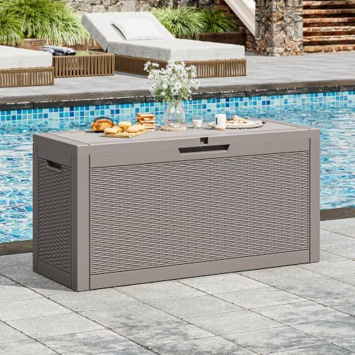 Outdoor Storage Box Waterproof, 75 Gallon Deck Box by WTFGO