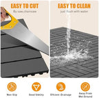Patio Deck Tiles Waterproof and Non-Slip Interlocking Deck Tiles 44 Pack - Image 3