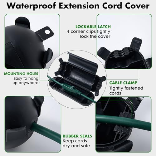 3 Pack Outdoor Extension Cord Cover IP44 Waterproof Safety Box - Image 3