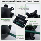 3 Pack Outdoor Extension Cord Cover IP44 Waterproof Safety Box - Image 3