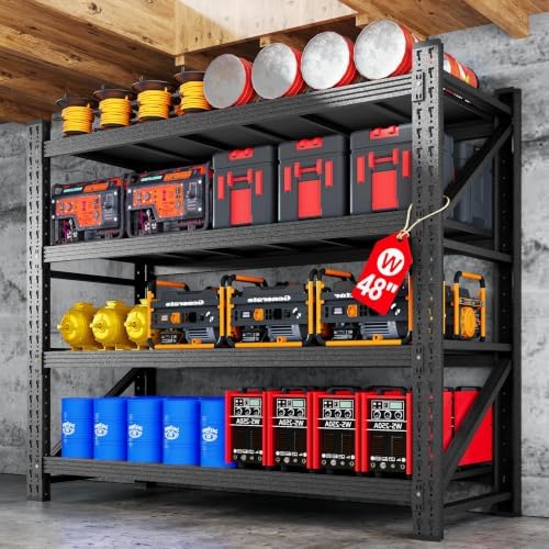 48” Wide Heavy Duty Metal Garage Shelving, Adjustable Storage Shelf by AFAIF