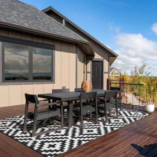 Kalafun Outdoor Patio Plastic Straw Rug, 6x9 ft - Image 5