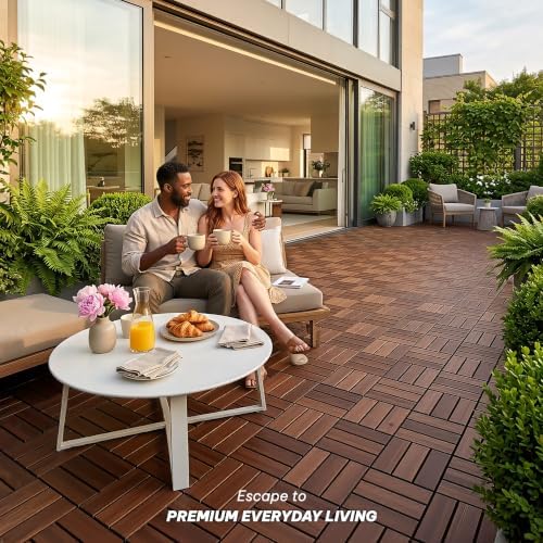 Acacia Interlocking Deck Tiles, 12 Slats - Image 3