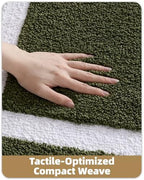 Color&Geometry Green Bathroom Rugs 30x20, Extra Soft Absorbent Microfiber Bath - Image 5
